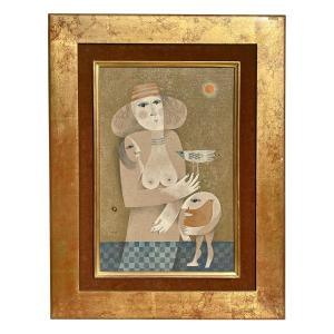 Sami Briss - Alice And Her Bird, Drawing / Watercolor