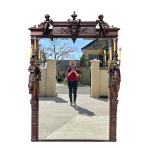 Fourdinois - Renaissance Style Castle Mirror 