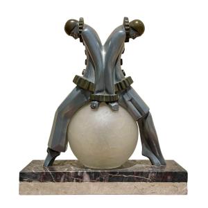Pierrot And Pierrette Art Deco Lamp