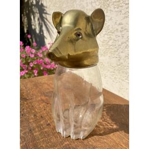 Rare Glass And Bronze Candy Box 