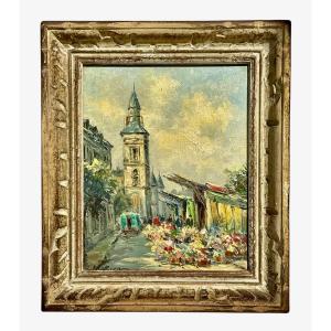Albert Berne - Flower Market At The Foot Of The Conciergerie In Paris