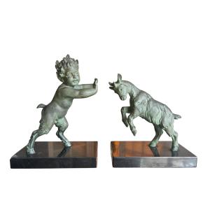 émile Joseph Carlier - Pair Of Bookends 