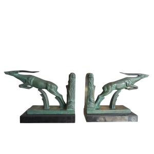 Max Le Verrier - Pair Of Gazelle Bookends