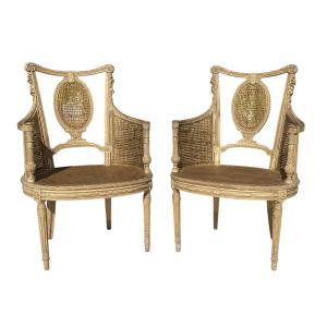 Pair Of Louis XVI Style Armchairs