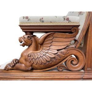 7-piece Living Room Set In Renaissance Style Walnut 