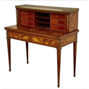 Louis XVI Style Marquetry Desk/bonheur Du Jour