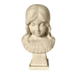 J. Cozlin - Marble, Bust Of A Little Girl