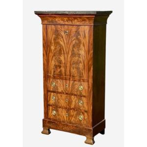 Mahogany Secretary Desk, Restoration Period - Louis Philippe 