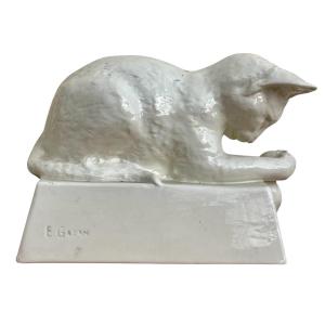Ernest Gazan - Young Cat In Creil And Montereau Earthenware