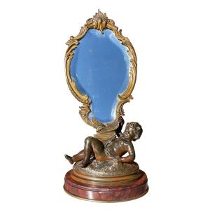 Auguste Moreau - Bronze Toilet Mirror 