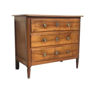 Small Louis XVI Style Walnut Chest Of Drawers.