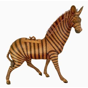 Shanghai Zebra Wicker Basket