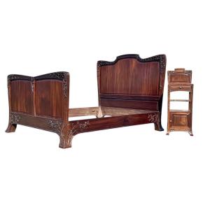Majorelle Art Nouveau Bed In Mahogany