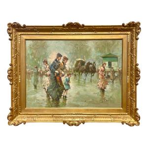 Tommaso Principe - Street Scene With élégantes