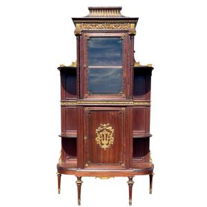Mahogany Display Cabinet Louis XVI Style