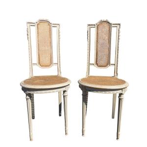 Pair Of Louis XVI Style Lacquered Chairs
