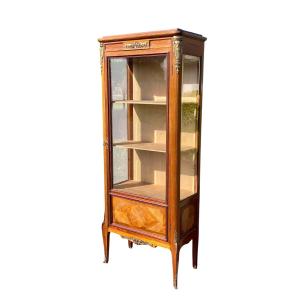 Marquetry Vitrine Transitional Louis XV/louis XVI Style