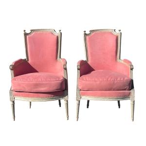 18th Century - Pair Of Louis XVI Period Bergères