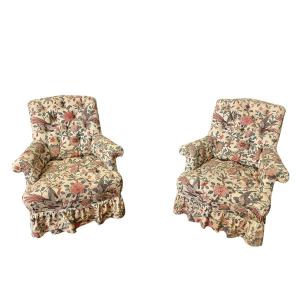 Pair Of Napoleon III Bergères / Armchairs