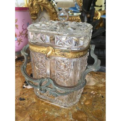 Molded And Pressed Glass Ice Bucket