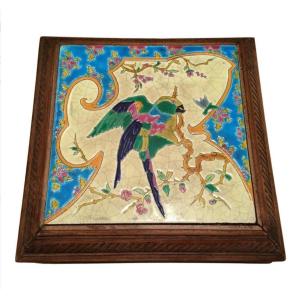 Musical Trivet With Longwy Enamels