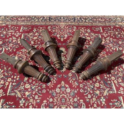 6 Mahogany Billiard Foot Style Louis XVI 
