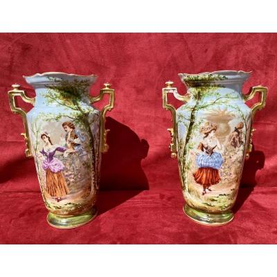 A Pair Of Porcelain Vases