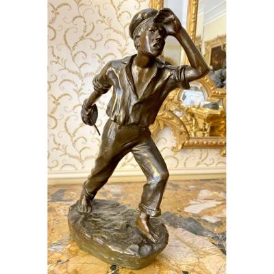 Arthur Puyt - Bronze, Sailor Throwing A Rope