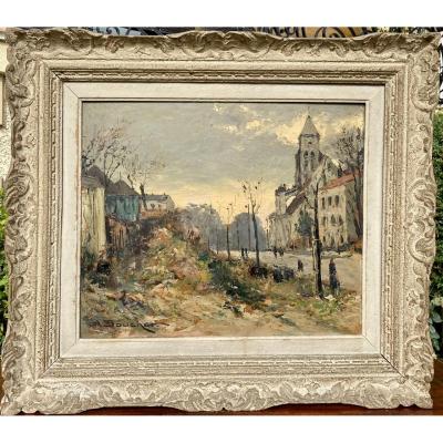 Amédée Boucher - Animated Street Scene In Autumn