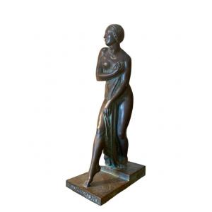 G. Chauvel - Bronze, Bath Of Champagne Caron Paris 1926