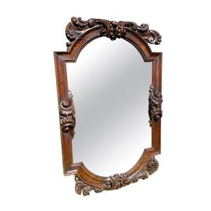 Large Renaissance Style Oak Mirror