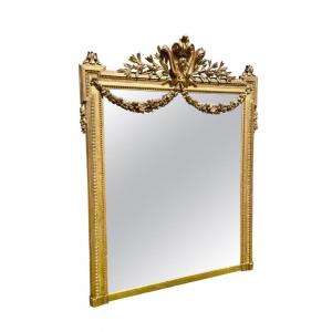 Louis XVI Style Golden Plaster Mirror