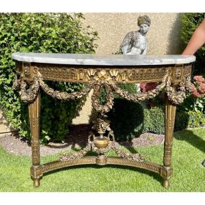 Louis XVI Style Golden Wood Console Napoleon III