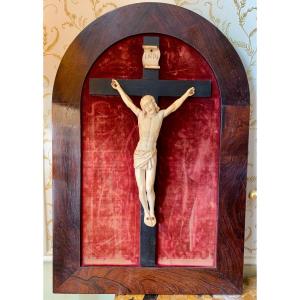 18th Century Crucifix / Christ In Ivory