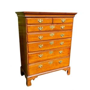 XVIIIth - English Weekly Cabinet With Support Height In Mahogany