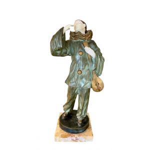 Mimo Blasco - Chryselephantin, Pierrot With A Mandolin