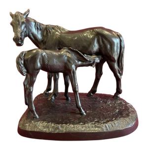 Animal Cast Iron « mare And Foal »