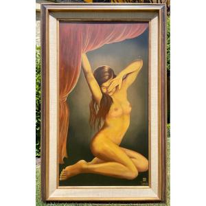 Tran Văn Ha- Vietnamese Lacquer, Naked Woman
