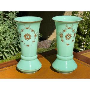 Pair Of Opaline Vases