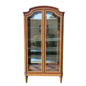 Louis XVI Style Napoleon III Marquetry Showcase