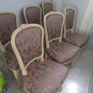 6 Louis XVI Style Chairs, Carved Wood And Seat In Good Condition