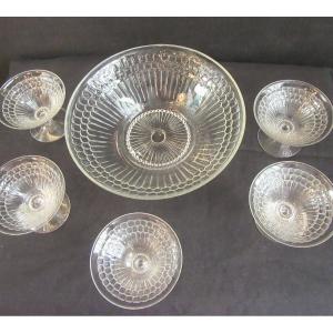 R. Lalique Crystal Ice Cream Or Fruit Salad Service