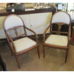 Pair Of Art Deco Armchairs In Perfect Condition