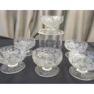 6 Baccarat Fontenay Style Coupes