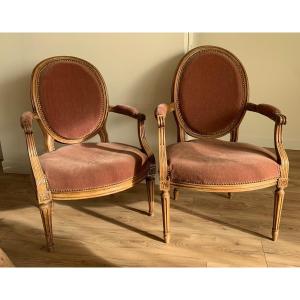  Pair Of Louis XVI.xix Style Cabriolet Armchairs