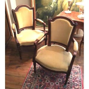 Pair Of Louis XVI Style Armchairs