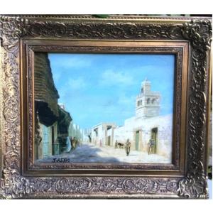 Orientalist Scene. Oil On Panel Framed 