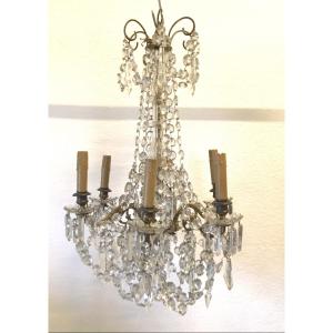 Bronze And Tassel Chandelier With 6 Lights