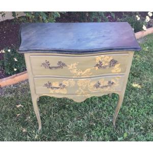 Louis XV Style Chest Of Drawers In Patinated Wood 