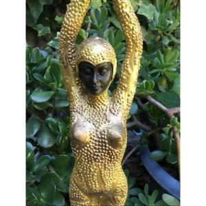 Dhchiparus Double Patinated Bronze On Marble Base